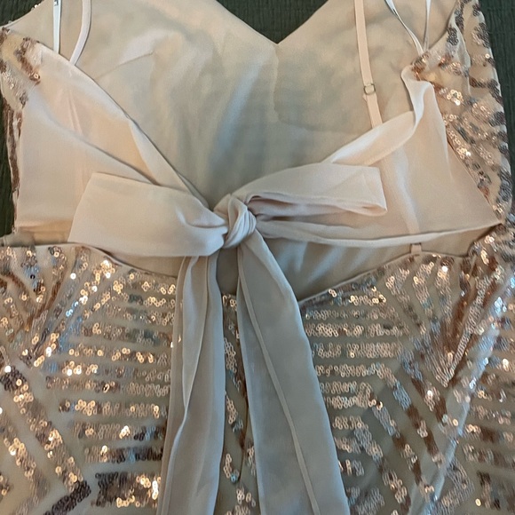 Rose Gold Sequin Mini Dress - Picture 5 of 7